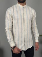 Muška lanena košulja na pruge K3549 - Slika 2