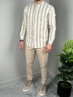 Muška lanena košulja na pruge K3549 - Slika 7