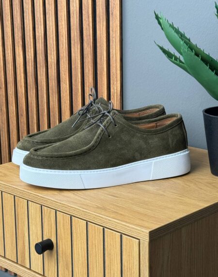 MUSKE MOKASINE OD PREVNUTE KOZE U ZELENOJ BOJI