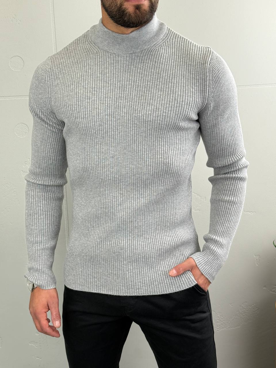 siva-rebrasta-rolka-muska-d7071-slika-1 Rebrasta poluroka D7061 - Slika 1