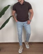 Smart-Casual Komplet Polo Majica i Svetloplave Farmerke - Slika 5