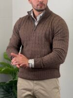 Elegantni džemper half-zip - Slika 9