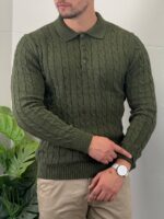 Pamučni polo džemper